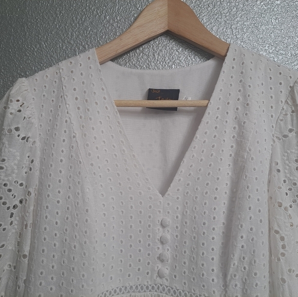 NWOT Just Taylor White Eyelet Midi Dress    Size 12 - Picture 7 of 10